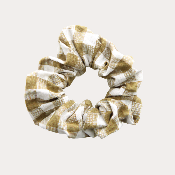 moss gingham scrunchie