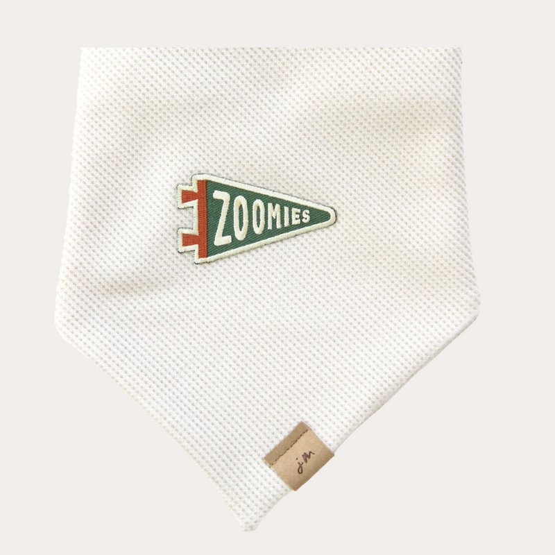 zoomies - ivory waffle knit dog bandana