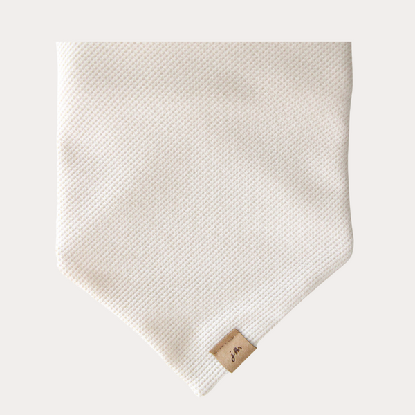 ivory waffle knit dog bandana