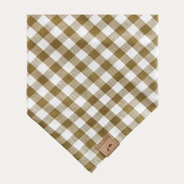 moss gingham dog bandana