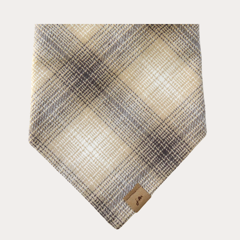 toasted marshmallow flannel dog bandana