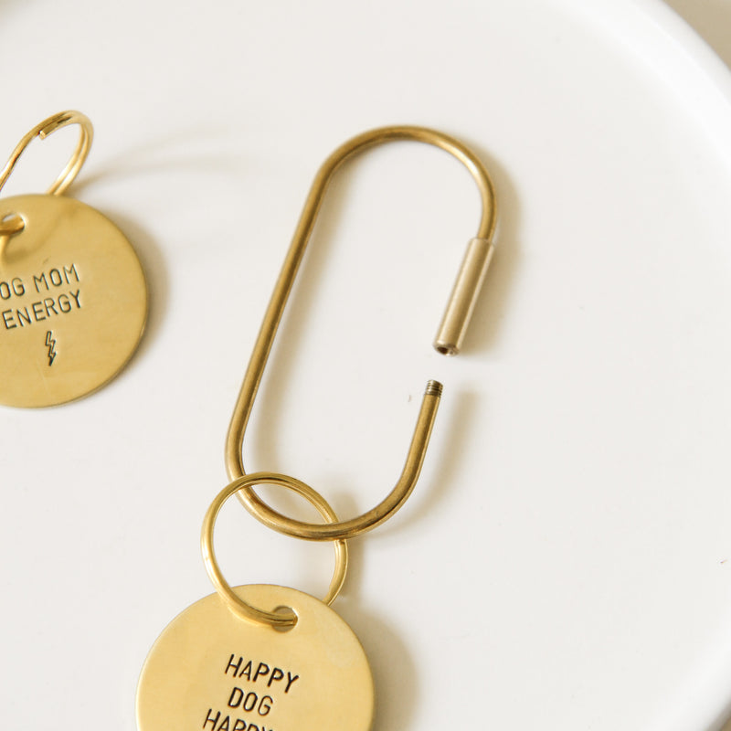 oval brass keyring